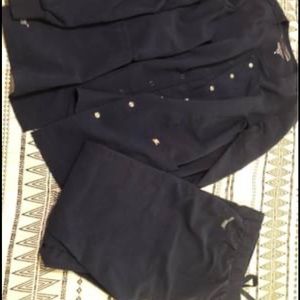 Navy blue Greys Anatomy scrub jacket and pants